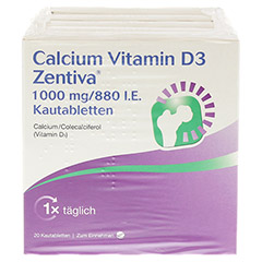 CALCIUM VITAMIN D3 Zentiva 1000 mg/880 I.E. Kautab 20 Stck N1 - Vorderseite