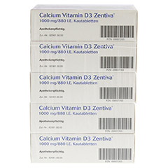CALCIUM VITAMIN D3 Zentiva 1000 mg/880 I.E. Kautab 20 Stck N1 - Linke Seite