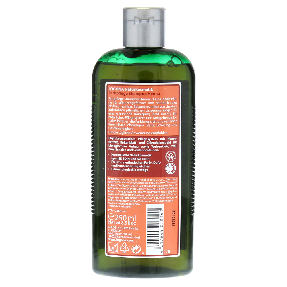 medpex LOGONA Shampoo Bio-Henna Erfahrungen zu Rot-Braun Farbreflex 250 Milliliter |