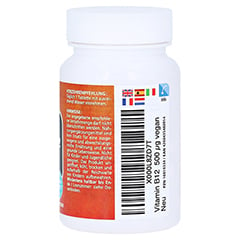 VITAMIN B12 500 g hochdosiert vegan Tabletten 180 Stck - Linke Seite