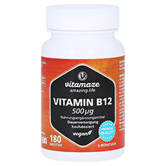 VITAMIN B12 500 g hochdosiert vegan Tabletten 180 Stck