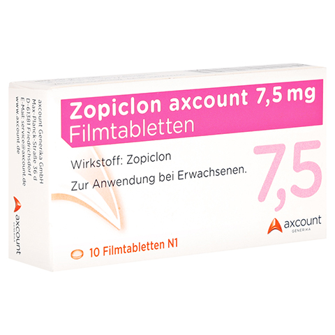 Zopiclon axcount 7,5mg 10 Stck N1