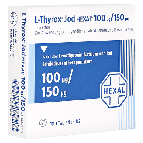 L-Thyrox Jod HEXAL 100g/150g 100 Stck N3