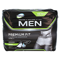 TENA MEN Level 4 Premium Fit Prot.Underwear M 4x12 Stck - Vorderseite