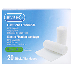 ALVITA elastische Fixierbinde 6 cmx4 m 20 Stck - Vorderseite