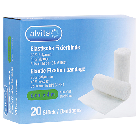 ALVITA elastische Fixierbinde 6 cmx4 m 20 Stck