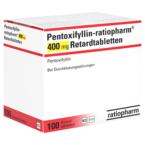 PENTOXIFYLLIN-ratiopharm 400 mg Retardtabletten 100 Stck N3