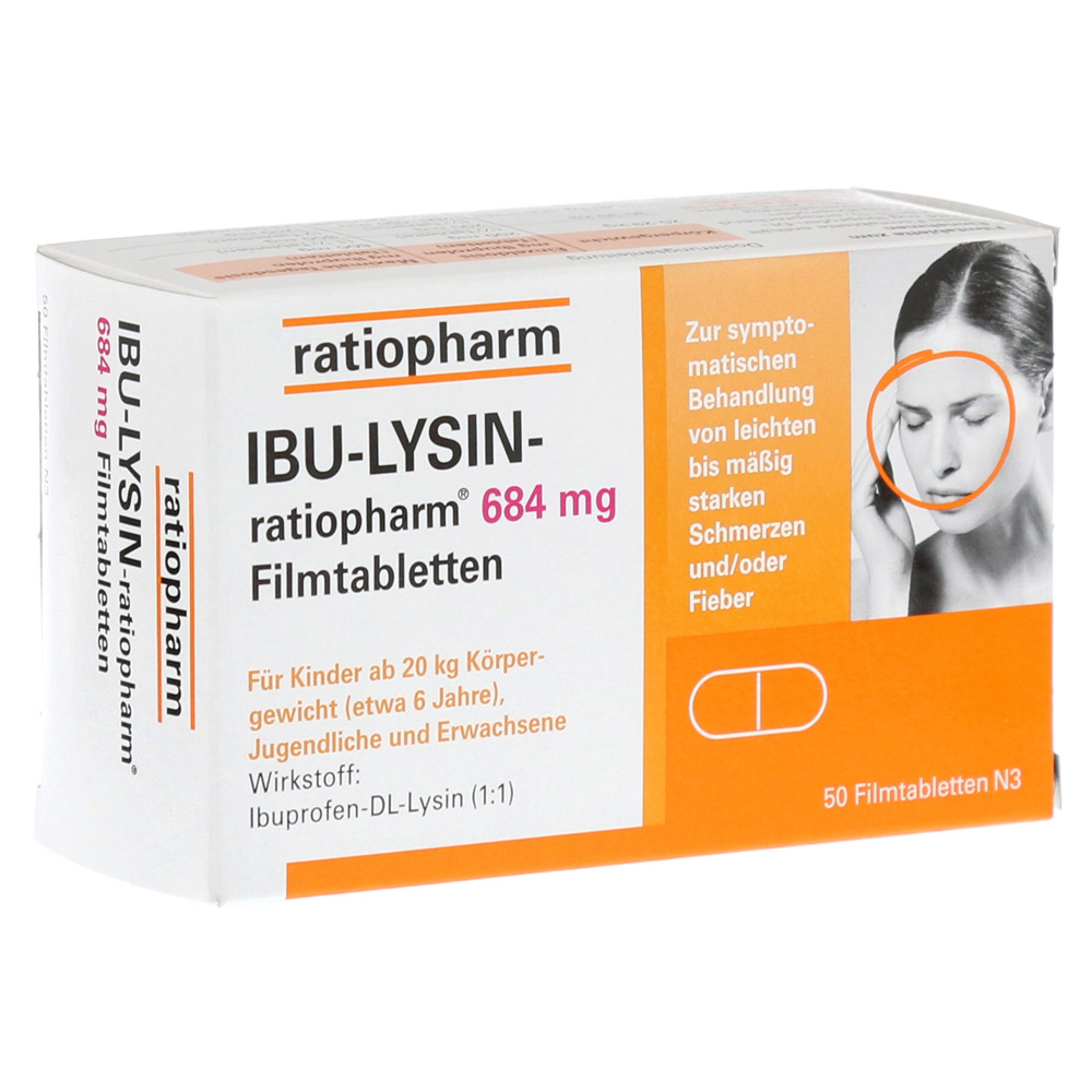 IBU-LYSIN-ratiopharm 684mg 50 Stück N3 online bestellen - medpex