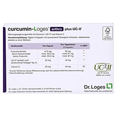 CURCUMIN-LOGES arthro plus UC-II Kapseln 60 Stck - Rckseite
