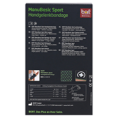 BORT ManuBasic Sport Bandage re.L schw./grün 1 Stück - Rückseite