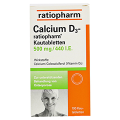 Calcium D3-ratiopharm 500mg/440 I.E. 100 Stck - Vorderseite
