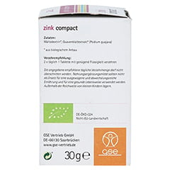 GSE Zink Compact Bio Tabletten 60 Stck - Rechte Seite