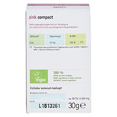 GSE Zink Compact Bio Tabletten 60 Stck - Rckseite