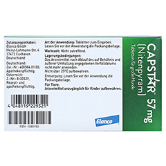 CAPSTAR 57 mg Tabletten f.große Hunde 6 Stück - Rückseite
