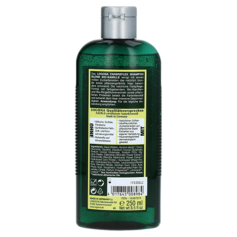 LOGONA Farbreflex Shampoo Blond Bio-Kamille 250 medpex Milliliter 