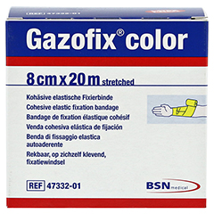 GAZOFIX color Fixierbinde kohsiv 8 cmx20 m gelb 1 Stck - Vorderseite