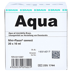 AQUA AD injectabilia Miniplasco connect Inj.-Lsg. 20x10 Milliliter N3 - Rechte Seite