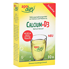 APODAY Calcium+D3 Zitrone-Limette zuckerfrei Pulv. 10x5 Gramm