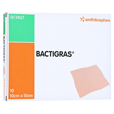 BACTIGRAS antiseptische Paraffingaze 10x10 cm 10 Stck