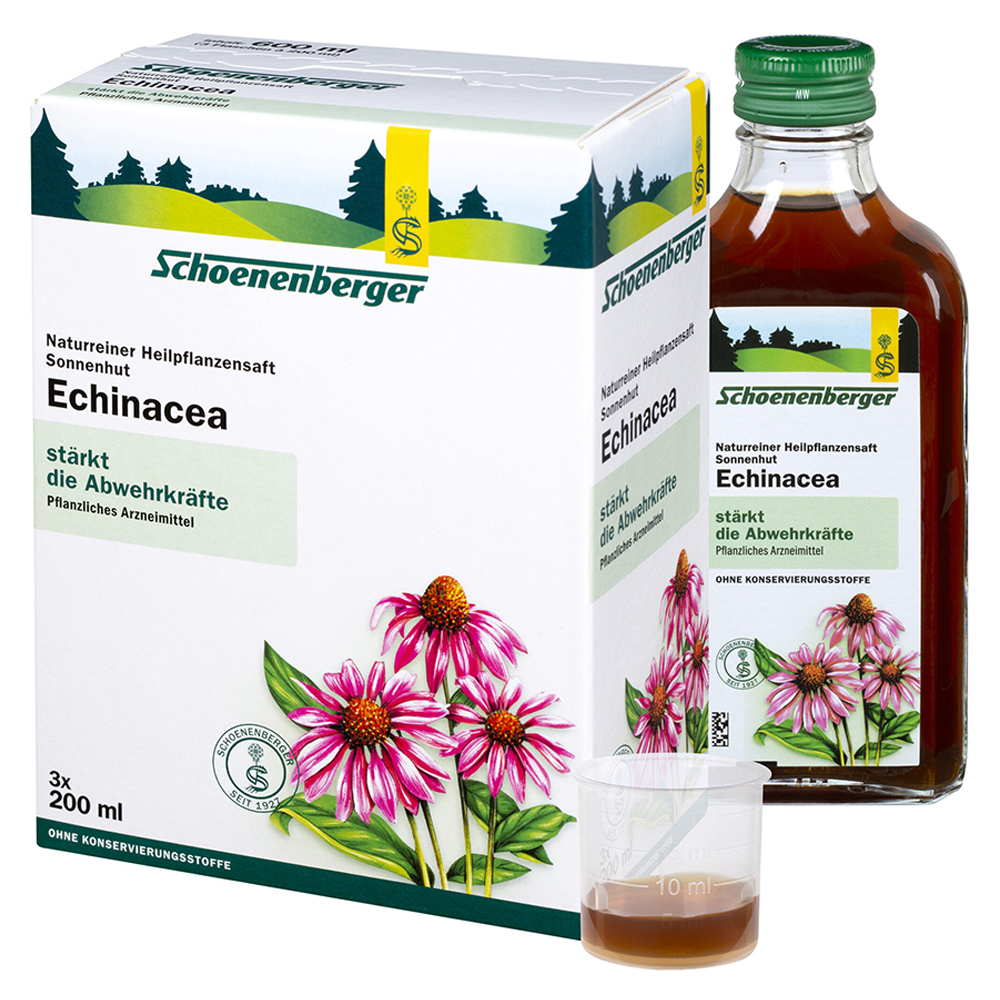 Echinacea naturreiner Heilpflanzensaft Schoenenberger Saft 3x200 Milliliter