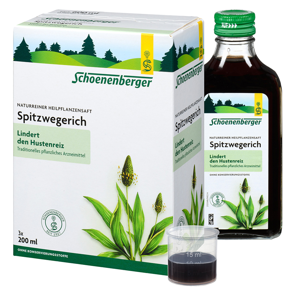 Spitzwegerich naturreiner Heilpflanzensaft Schoenenberger Saft 3x200 Milliliter