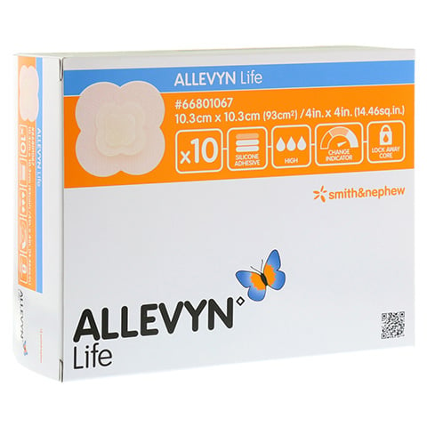 ALLEVYN Life 10,3x10,3 cm Silikonschaumverband 10 Stück