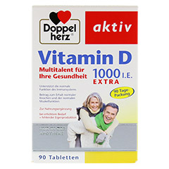 DOPPELHERZ Vitamin D 1.000 I.E. EXTRA Tabletten 90 Stck - Vorderseite