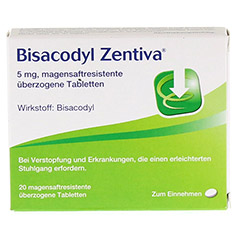 BISACODYL Zentiva magensaftresistente Tabletten 20 Stck - Vorderseite