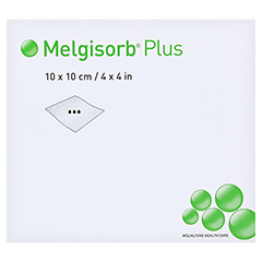 MELGISORB Plus Alginat Verband 10x10 cm steril 10 Stück - Vorderseite