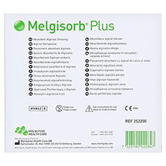 MELGISORB Plus Alginat Verband 10x10 cm steril 10 Stück - Rückseite