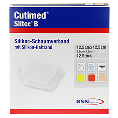 CUTIMED Siltec B Schaumverb.12,5x12,5 cm m.Haftr. 12 Stck - Vorderseite