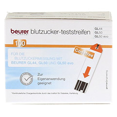 Beurer Gl44/gl50 Blutzucker-Teststreifen 100 Stück - Vorderseite