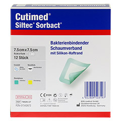 CUTIMED Siltec Sorbact B PU-Verb.7,5x7,5 cm 12 Stck - Rckseite