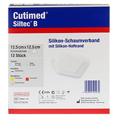 CUTIMED Siltec B Schaumverb.12,5x12,5 cm m.Haftr. 12 Stck - Rckseite