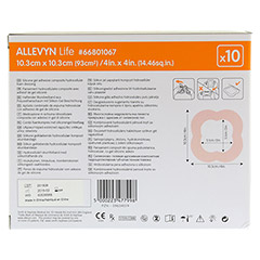ALLEVYN Life 10,3x10,3 cm Silikonschaumverband 10 Stück - Rückseite