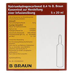 NATRIUMHYDROGENCARBONAT B.Braun 8,4% Glas 5x20 Milliliter - Rückseite