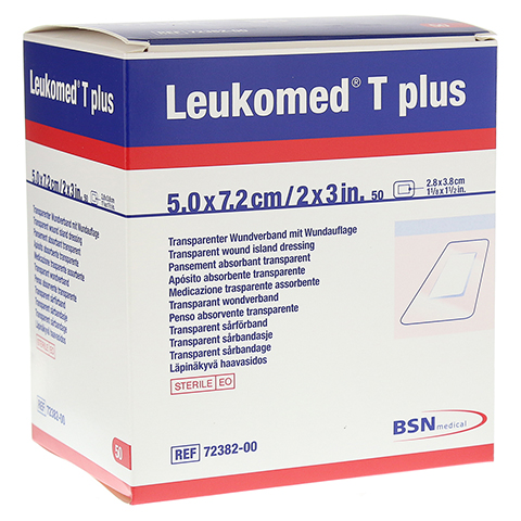 LEUKOMED transp.plus sterile Pflaster 5x7,2 cm 50 Stck