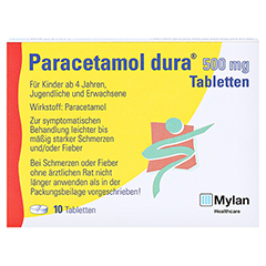 Paracetamol dura 500mg 10 Stück N1 - Vorderseite