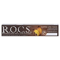 ROCS Erwachsene Kaffee+Tabak Zahnpasta 74 Gramm - Rückseite