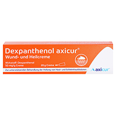 Dexpanthenol axicur Wund- und Heilcreme 50mg/g 20 Gramm - Vorderseite