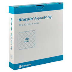 BIATAIN Alginate Ag Kompressen 10x10 cm mit Silber