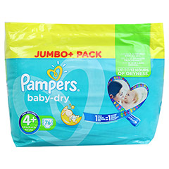 PAMPERS Baby Dry Gr.4+ maxi plus 9-20kg Jumbo plus 76 Stck - Vorderseite