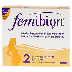 FEMIBION Schwangerschaft 2 D3+DHA+400 g Fol.o.Jod 2x60 Stck - Vorderseite