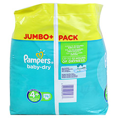 PAMPERS Baby Dry Gr.4+ maxi plus 9-20kg Jumbo plus 76 Stck - Linke Seite
