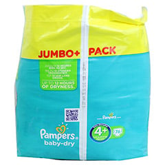 PAMPERS Baby Dry Gr.4+ maxi plus 9-20kg Jumbo plus 76 Stck - Rechte Seite