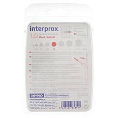 INTERPROX reg miniconical rot Interdentalb.Blis. 6 Stück - Rückseite