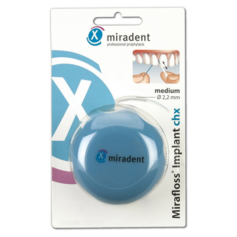 MIRADENT Zahnseide Mirafloss Implant CHX medium 50x15 Stck