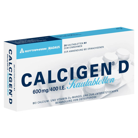 CALCIGEN D 600 mg/400 I.E. Kautabletten 20 Stck N1