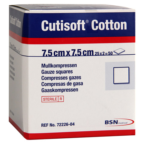CUTISOFT Cotton Kompr.7,5x7,5 cm steril 25x2 Stück