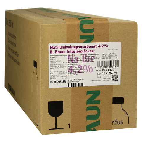 NATRIUMHYDROGENCARBONAT 4,2% Infusionslösung 10x250 Milliliter N2